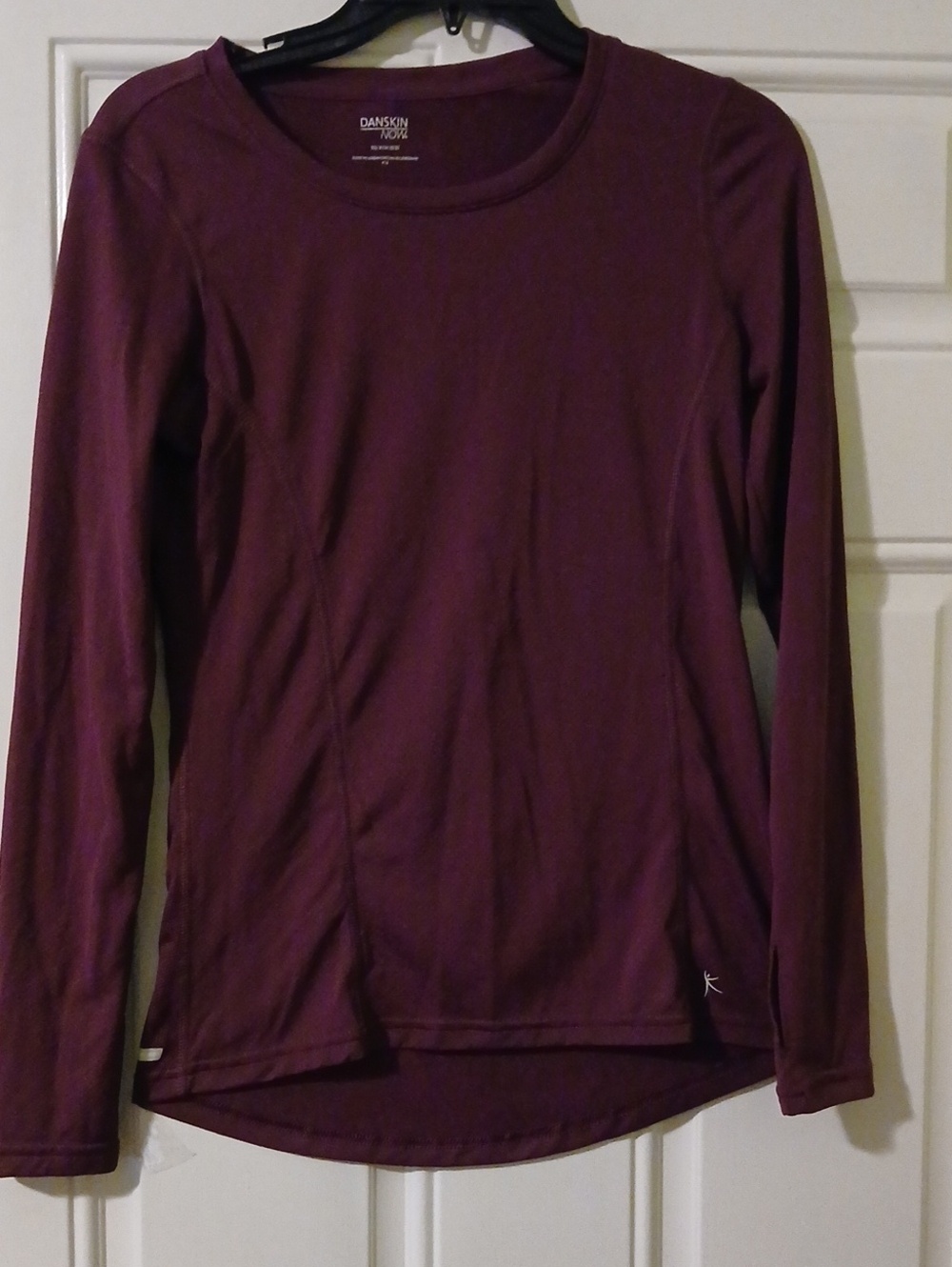 Danskin Now Women's Long-Sleeve Crew Neck Top in Plum Zise XS (0-2)